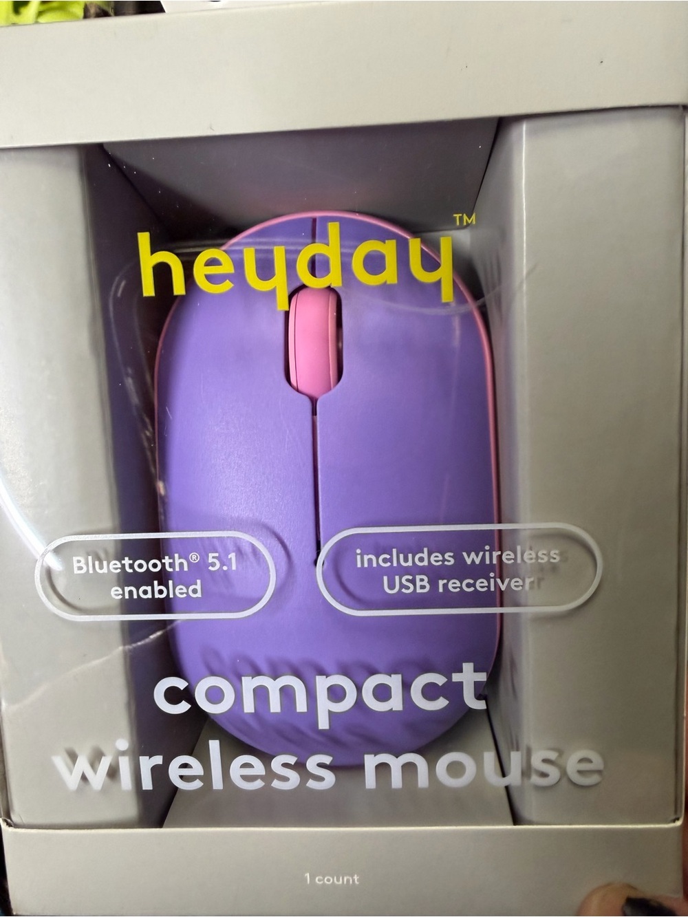 heyday Purple Wireless Mouse with Pink Trim